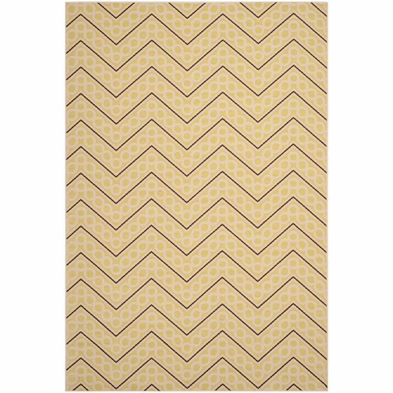 Hampton Green and Ivory Geometric Outdoor Area Rug