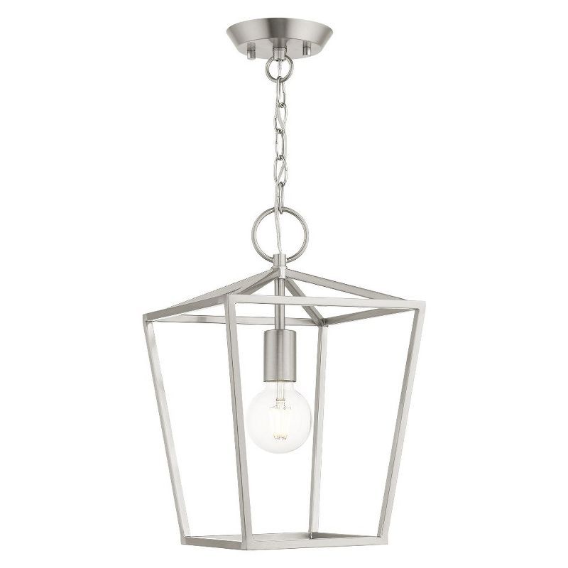 Brushed Nickel Crystal LED Indoor/Outdoor Pendant Light