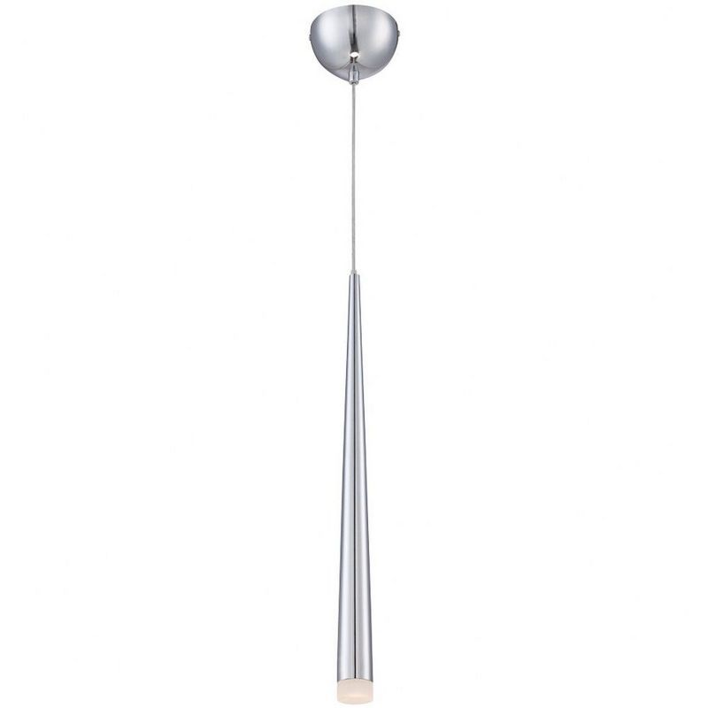 Eurofase Tassone Chrome LED Pendant with Frosted Shade