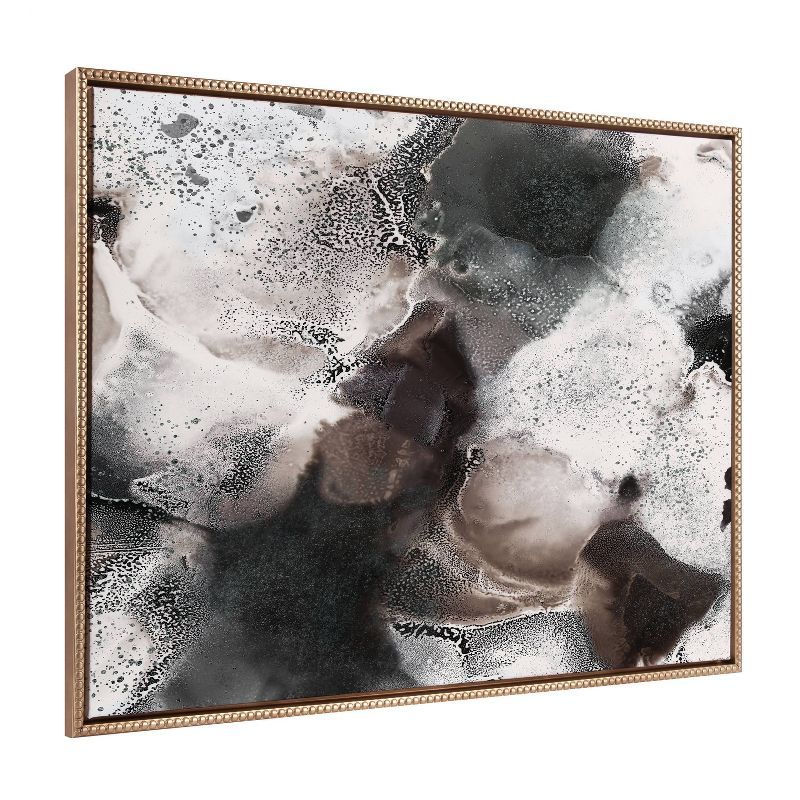 31.5"x41.5" Gold Framed Nebula Abstract Canvas Art