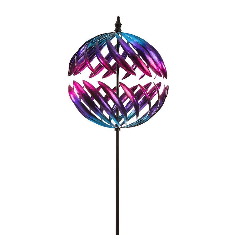 Vibrant Multicolor Metal Kinetic Garden Spinner, 26.2"