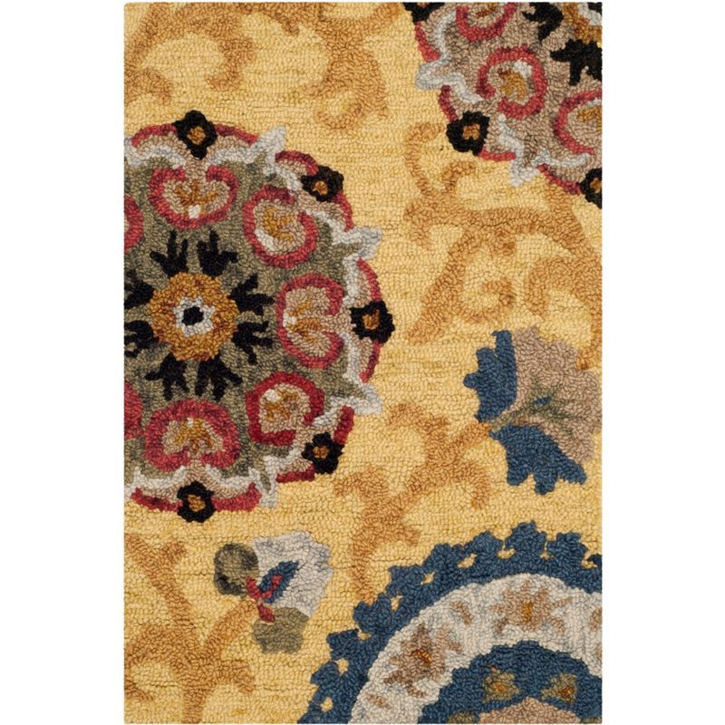 Blossom Gold and Multi Floral Wool Area Rug