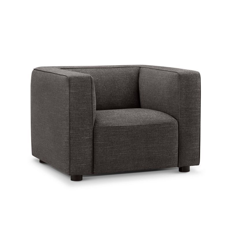 Kyle Contemporary Gray Chenille Wide-Arm Accent Chair