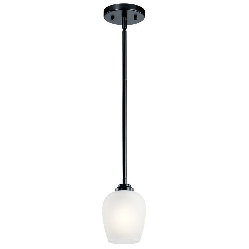 Valserrano 5" Black Mini Pendant with Clear Seeded Glass