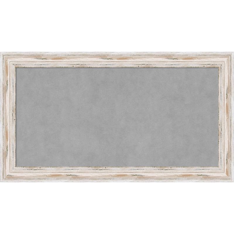 Alexandria Whitewash Wood Framed Magnetic Bulletin Board 27 x 15 in.