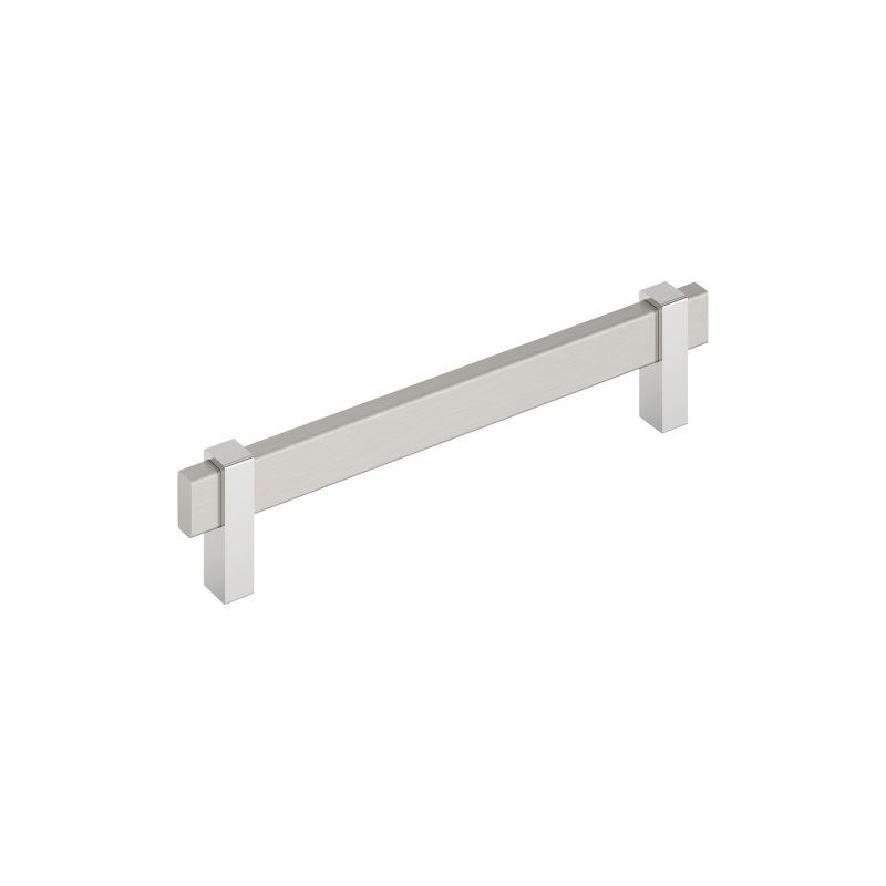 Satin Nickel and Polished Chrome Modern Bar Pull