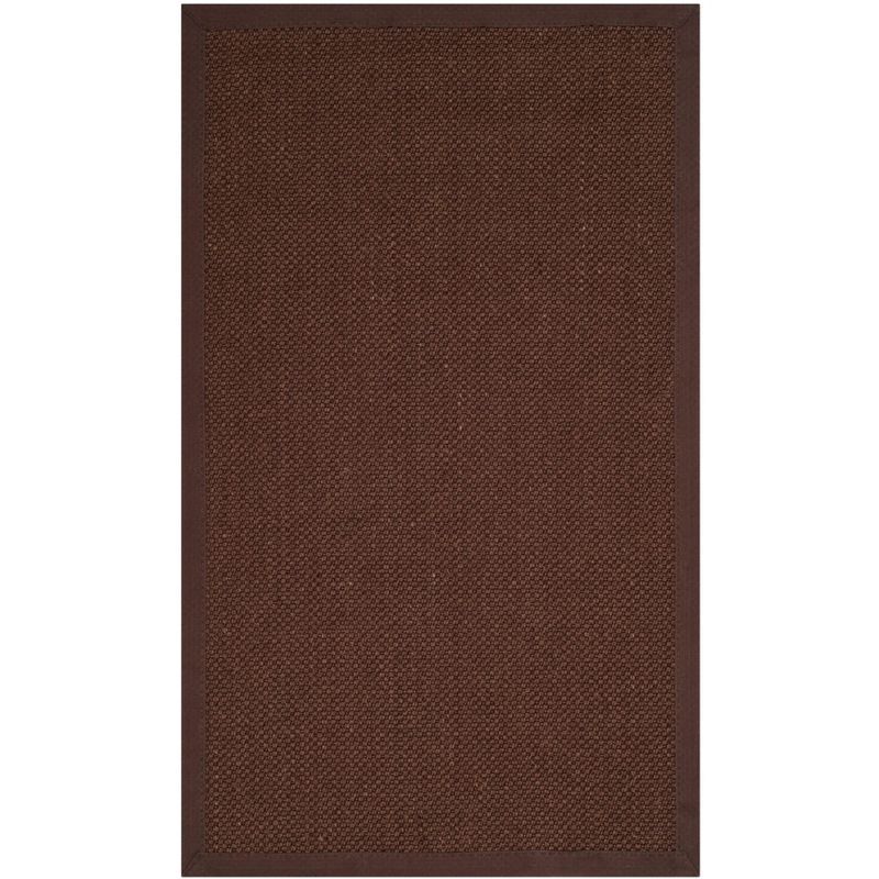 Chocolate and Dark Brown Sisal Accent Rug, 2'6" x 4'