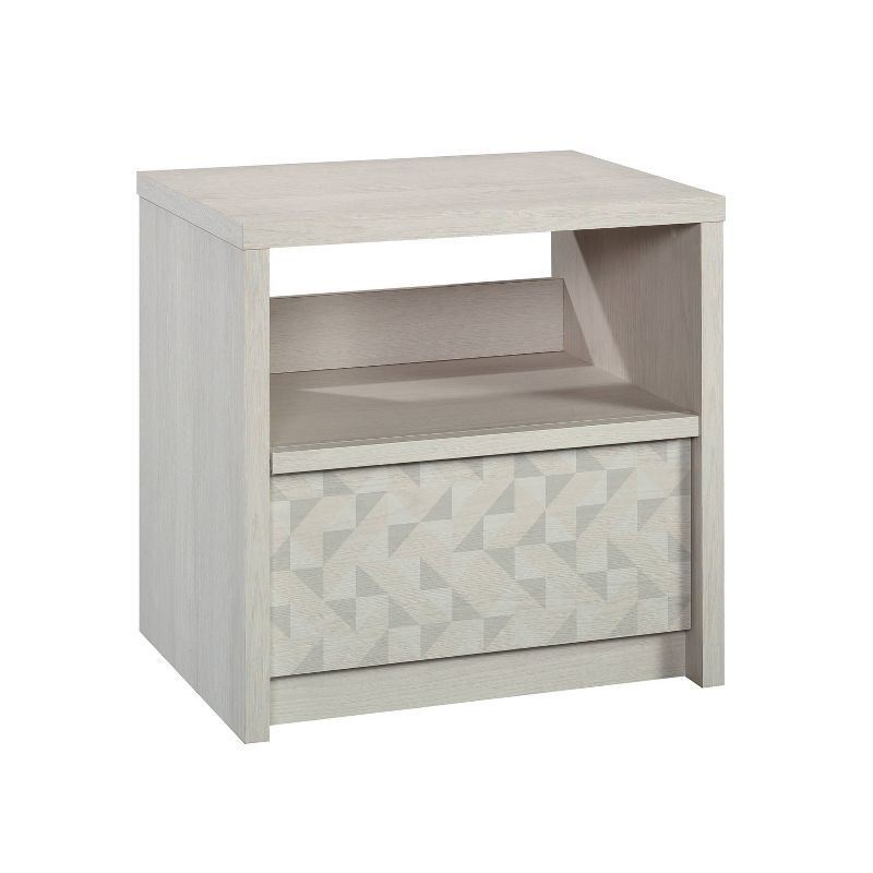 Glacier Oak 1-Drawer Nightstand with Geometric Pattern