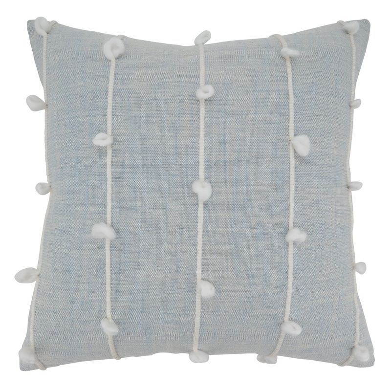 Light Blue Knotted Line 22" Square Throw Pillow