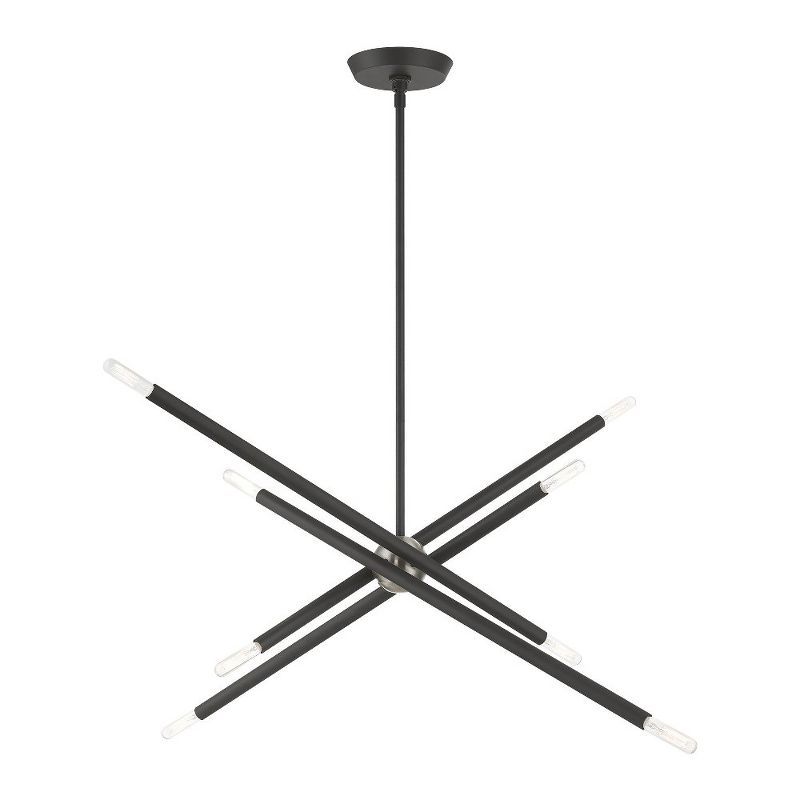 Scandinavian Gray Nickel 8-Light Sputnik Chandelier