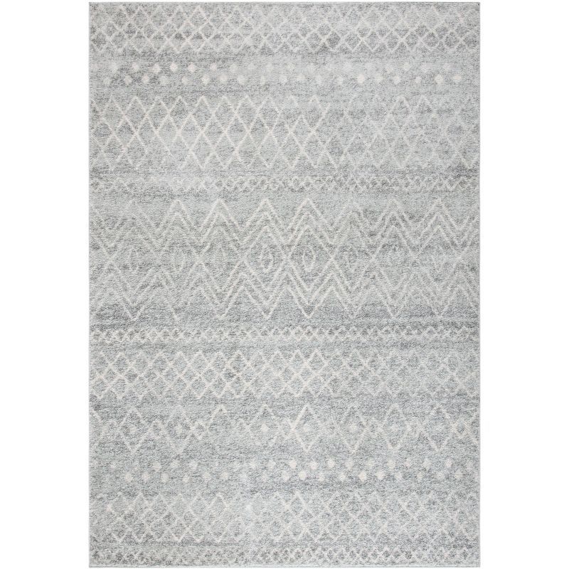 Madison 9' x 12' Silver/Ivory Cotton Synthetic Area Rug