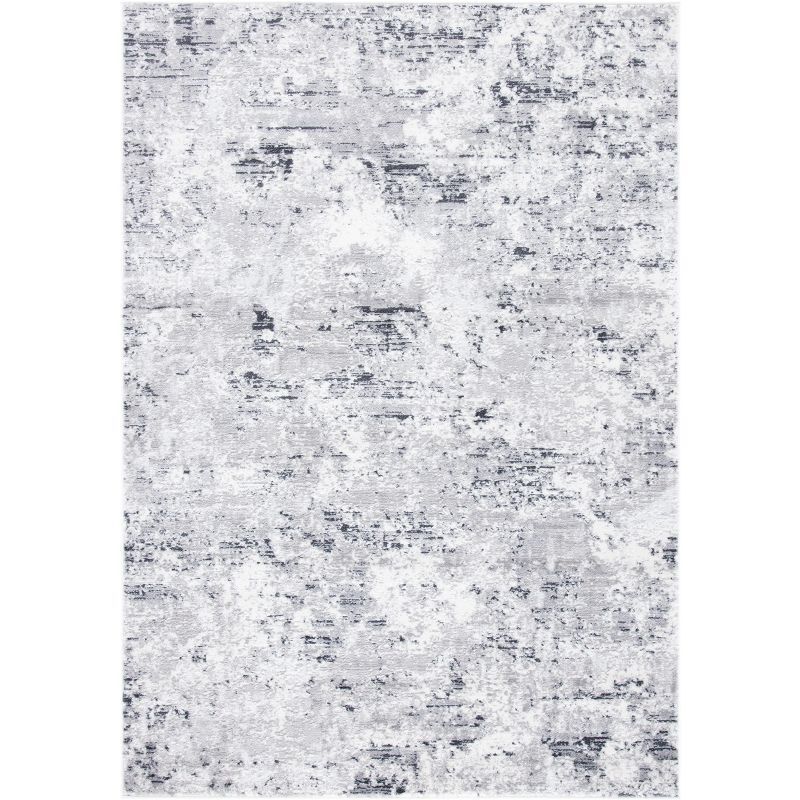 Amelia Grey and Ivory Abstract Hand-knotted Rug
