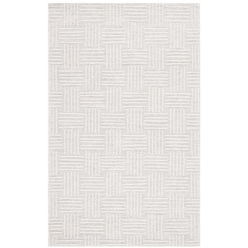 Gray Hand Tufted Wool Rectangular Area Rug 60" x 36"