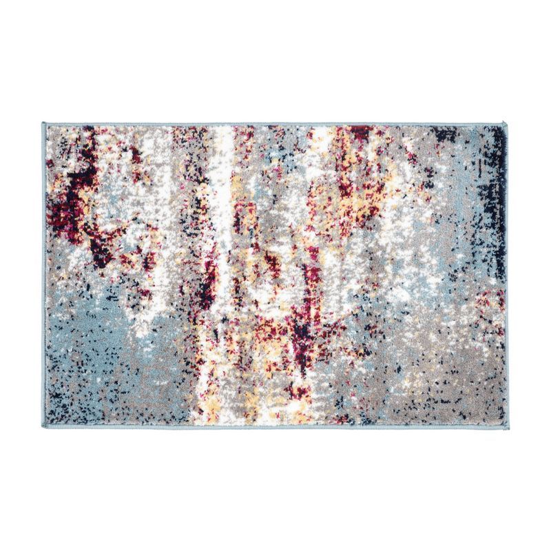 Multi Abstract Watercolor Polypropylene Area Rug 2' x 3'