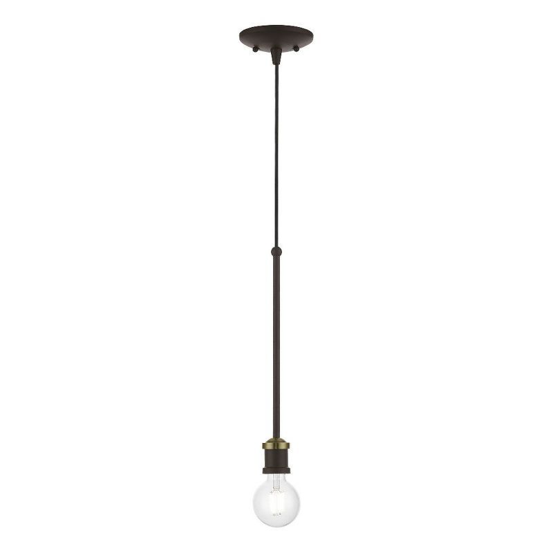 Mini Lansdale Bronze & Antique Brass 1-Light Indoor/Outdoor Pendant