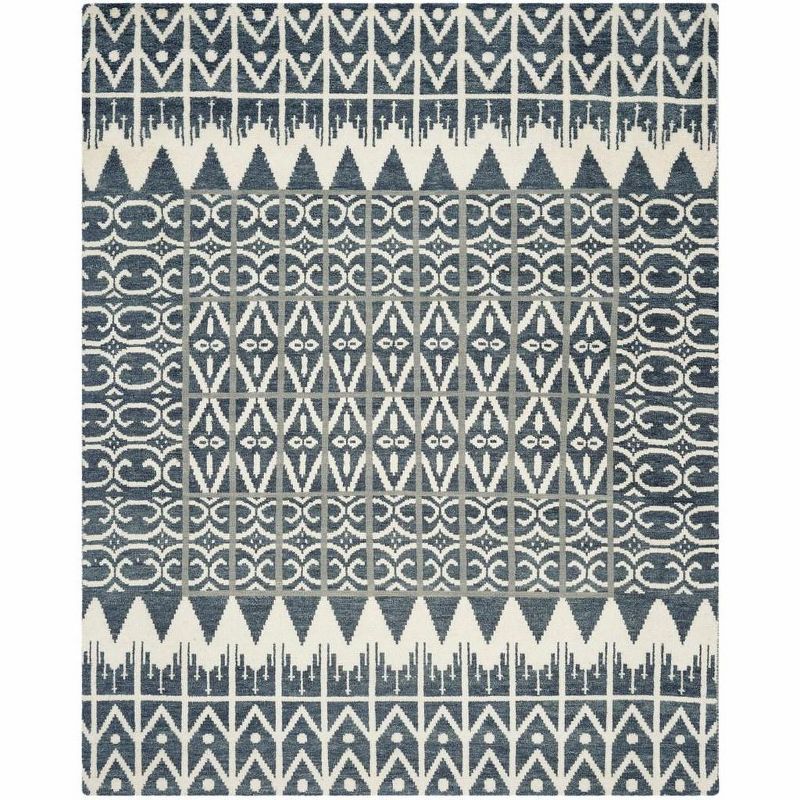 Kenya Hand-Knotted Gray Wool Tribal Area Rug