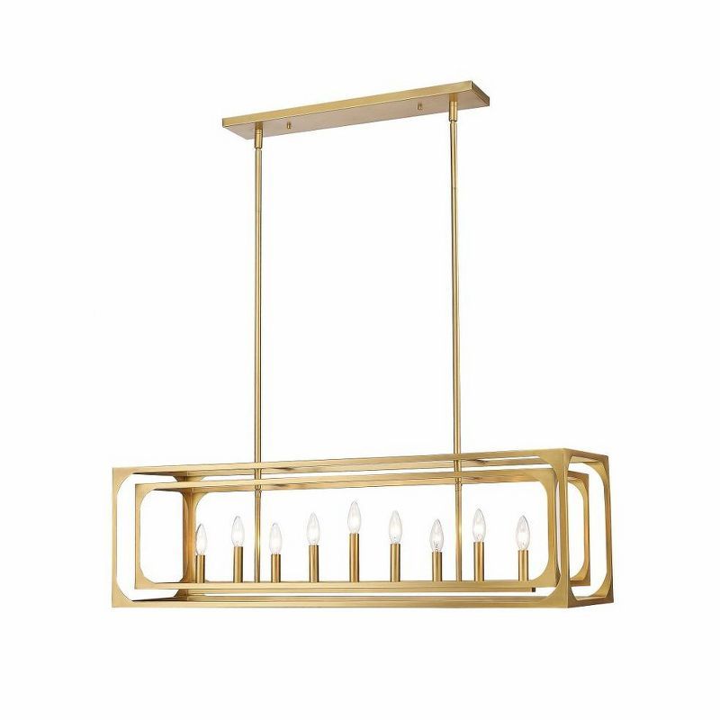 Easton 44'' Rubbed Brass 9-Light Linear Chandelier