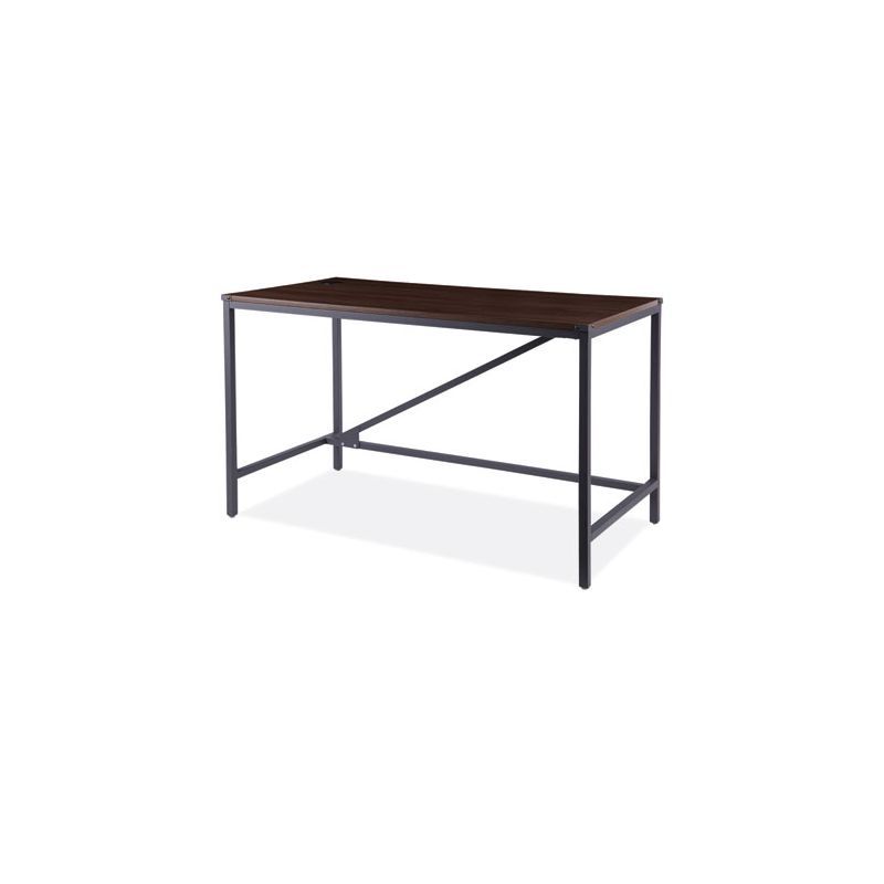 Alera Modern Walnut Industrial Table Desk with Steel Legs