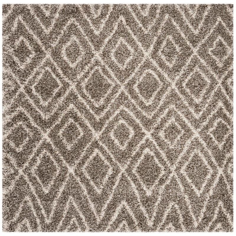 Hudson 5' x 5' Square Gray Shag Rug