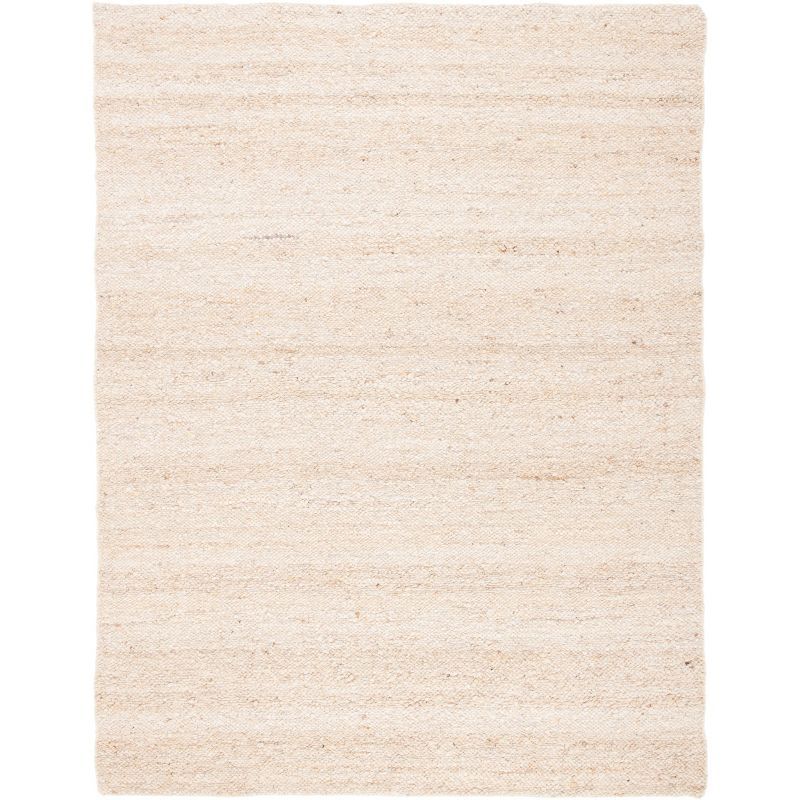 Ivory Handwoven Wool Rectangular 8' x 10' Area Rug