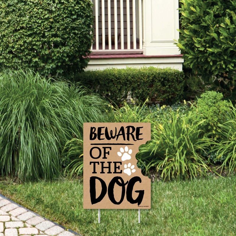 Beware of Dog Brown and Black Outdoor Yard Sign