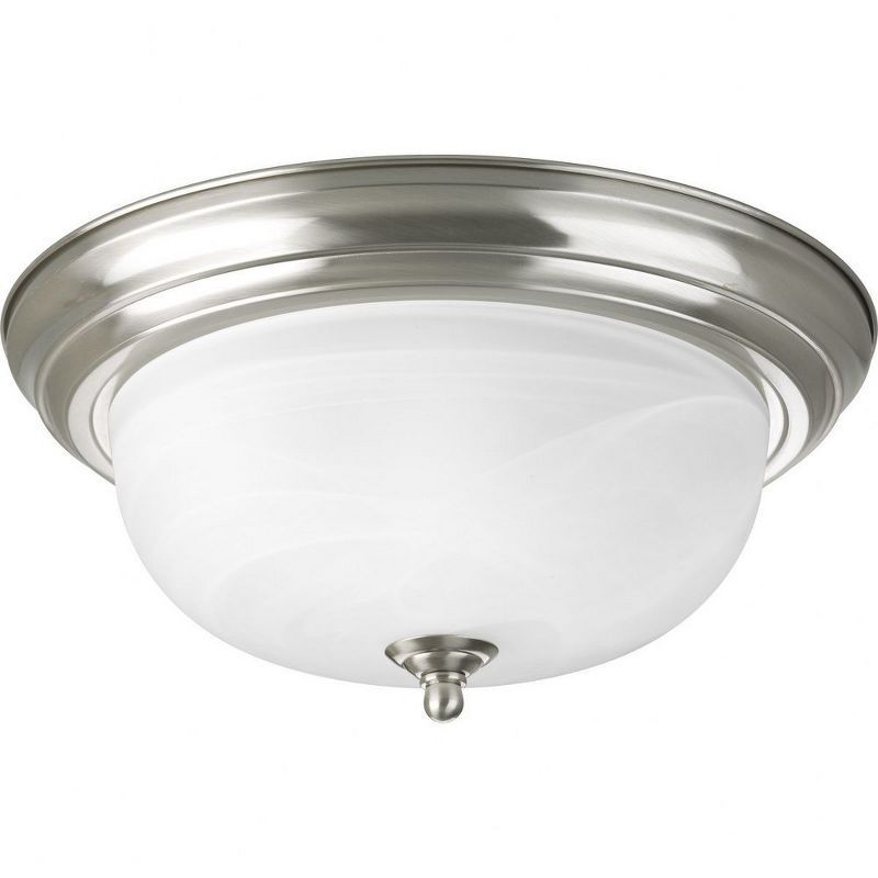 Brushed Nickel Alabaster Glass Flush Mount Ceiling Light