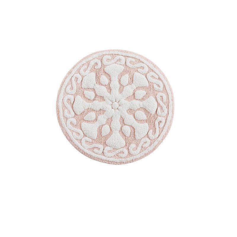 Boho Chic Round Floral Cotton Bath Rug