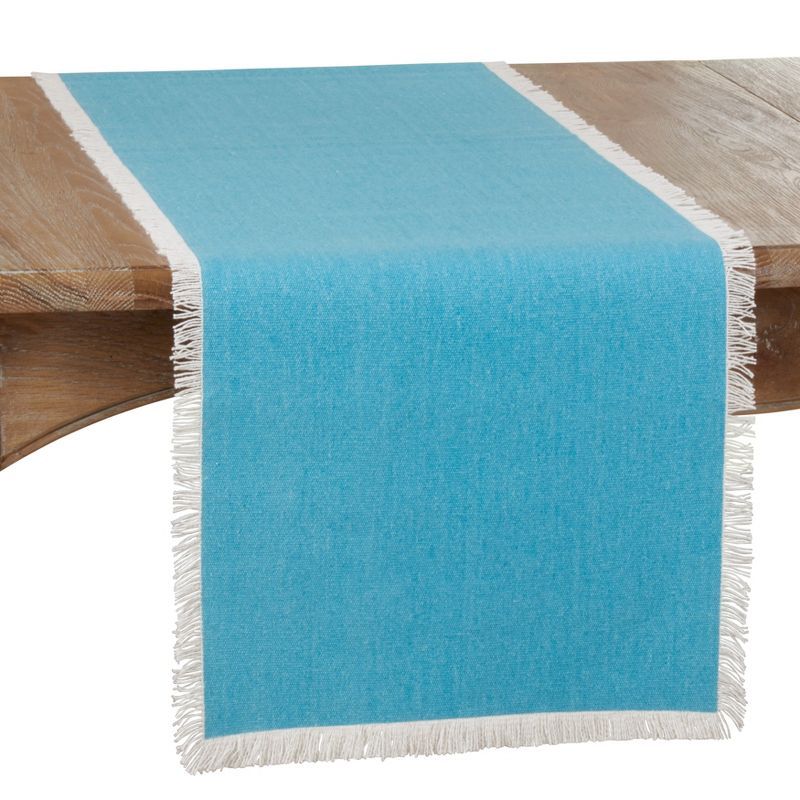 Fringed Cotton Table Runner in Solid Color