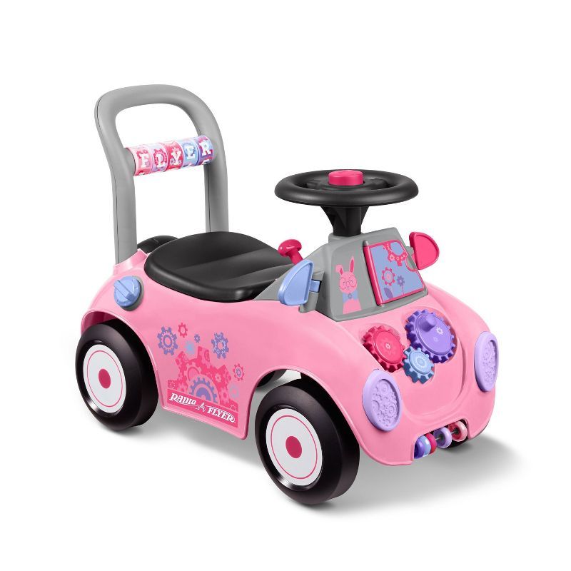 Pink Interactive Ride-On Car with Sensory Activities