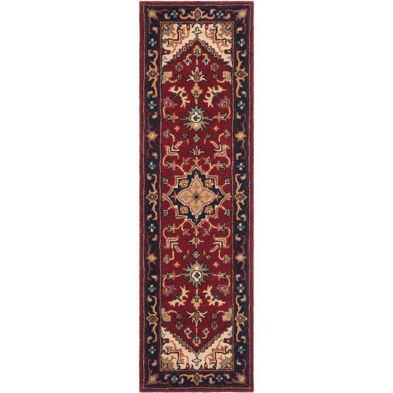 Heritage Red and Beige Wool Hand-Tufted Runner Rug