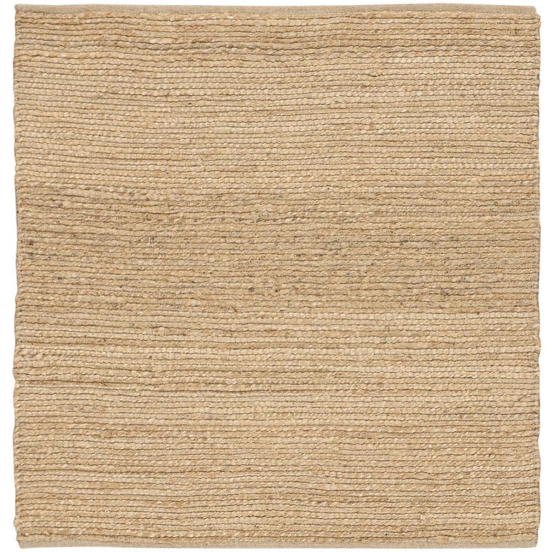 Natural Jute Square 5' x 5' Flatwoven Handmade Rug