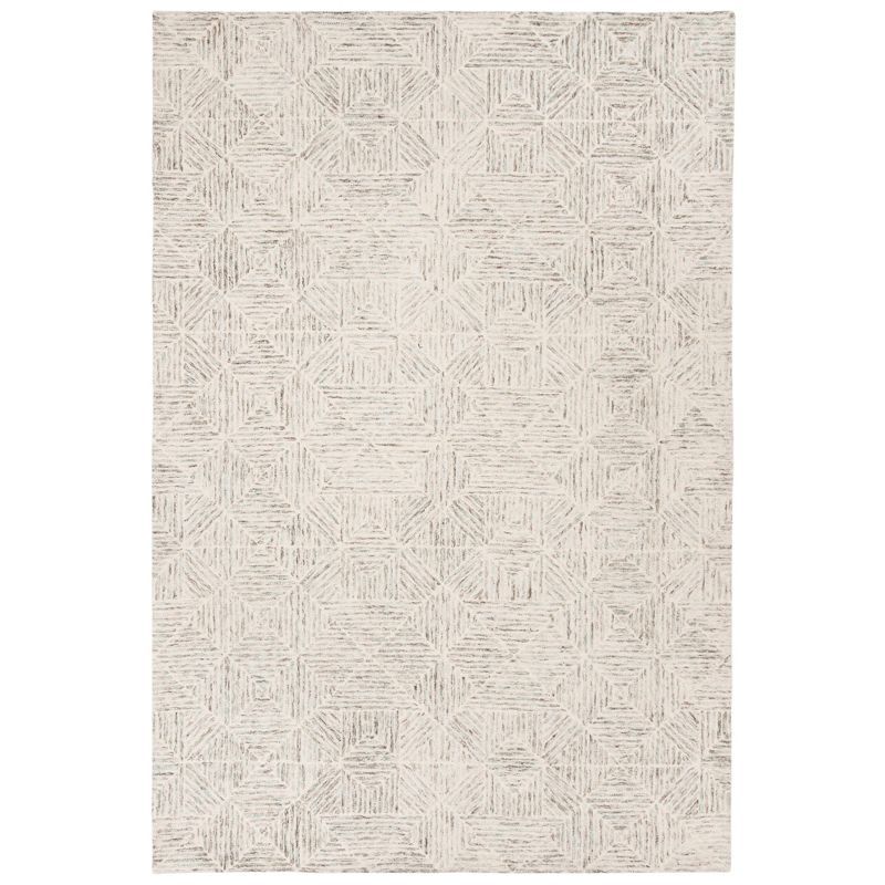 Light Blue Handmade Wool Abstract 6' x 9' Area Rug