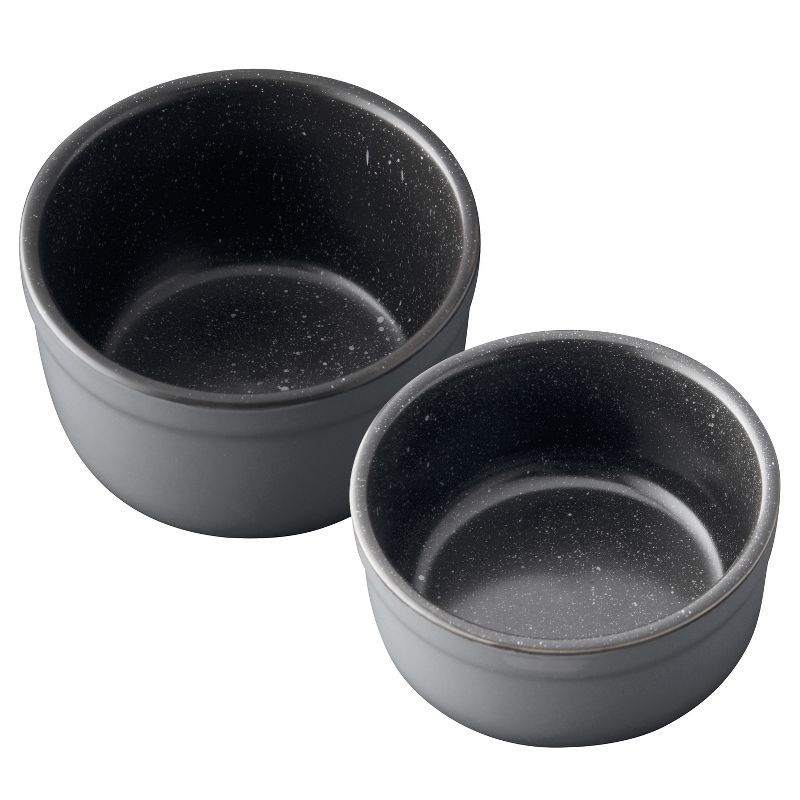 Black Stoneware 8-Piece Ramekin Set