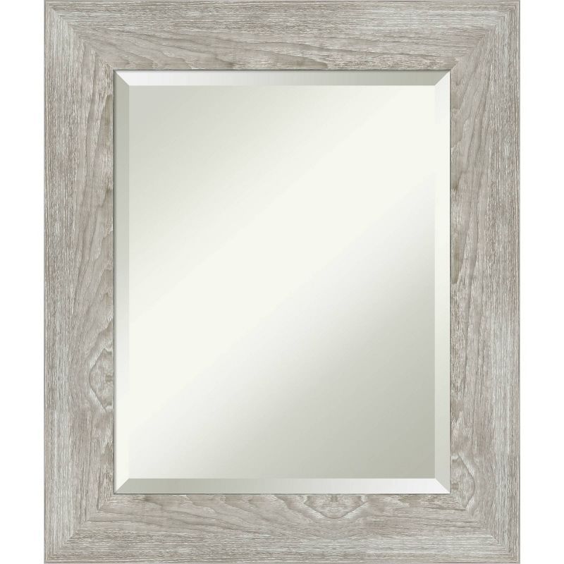 Dove Greywash Rustic Woodgrain 22" x 26" Bathroom Vanity Mirror