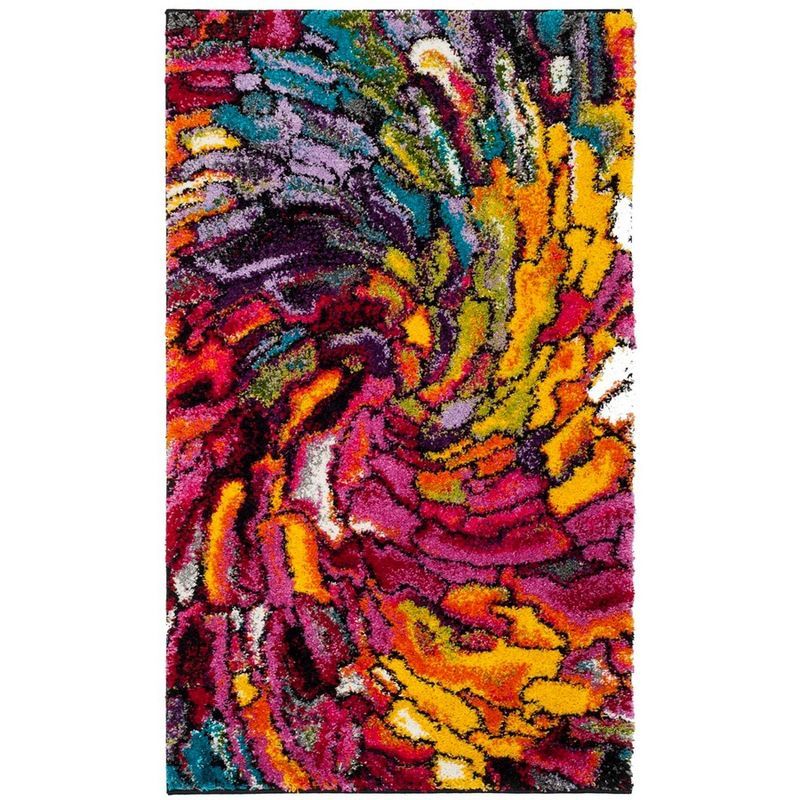 Fiesta Multi-Color Abstract Shag Area Rug