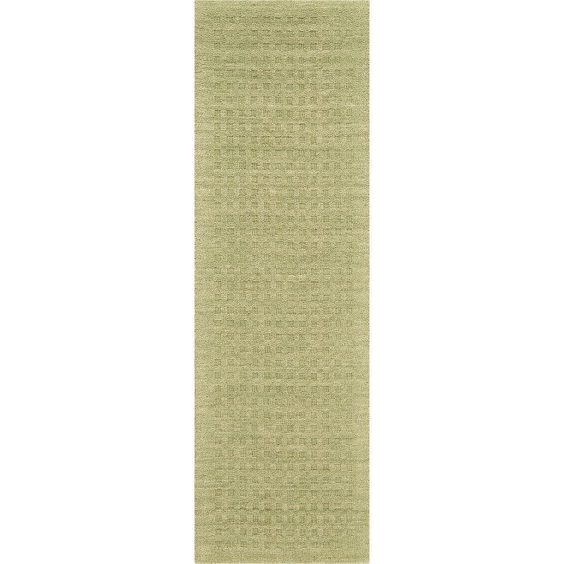 Lush Green Handmade Wool Runner Rug 27" x 9"