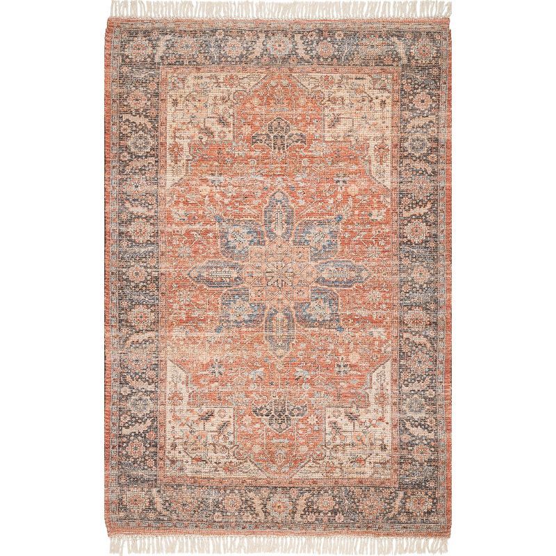 Handwoven Multi-Color Medallion Synthetic Rectangular Area Rug 9' x 12'