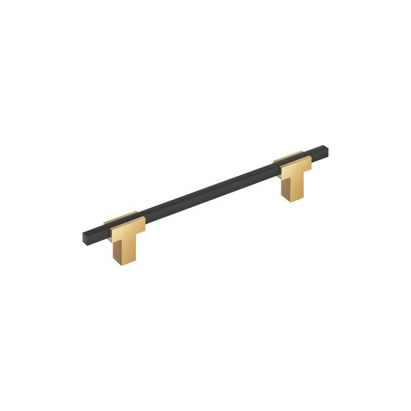 6-5/16" Champagne Bronze Matte Black Cabinet Pull Bar