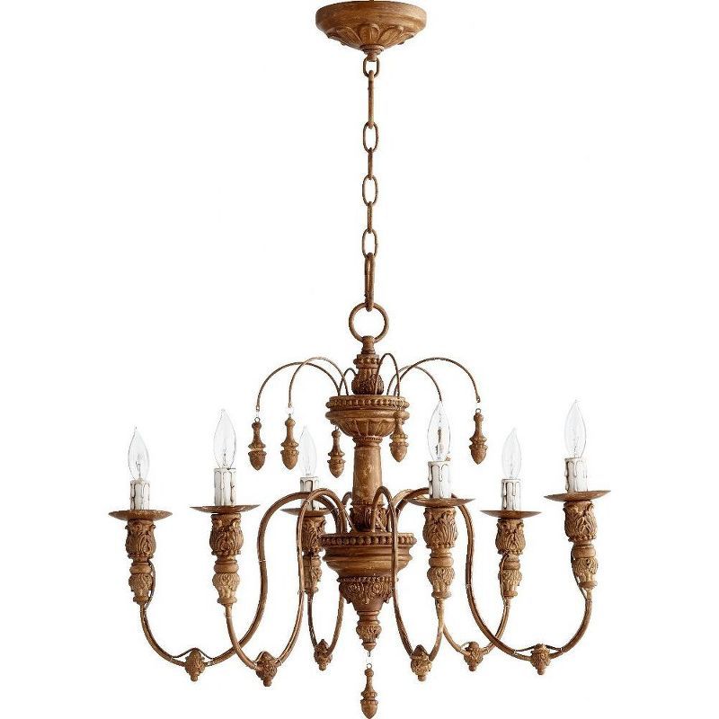 Salento French Umber 25" Crystal 6-Light Chandelier