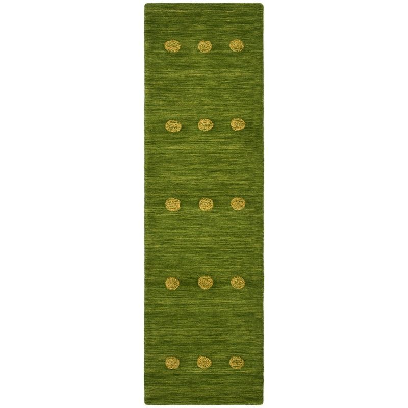 Eco-Chic Artisan Green Wool 2'3" x 8' Runner Rug