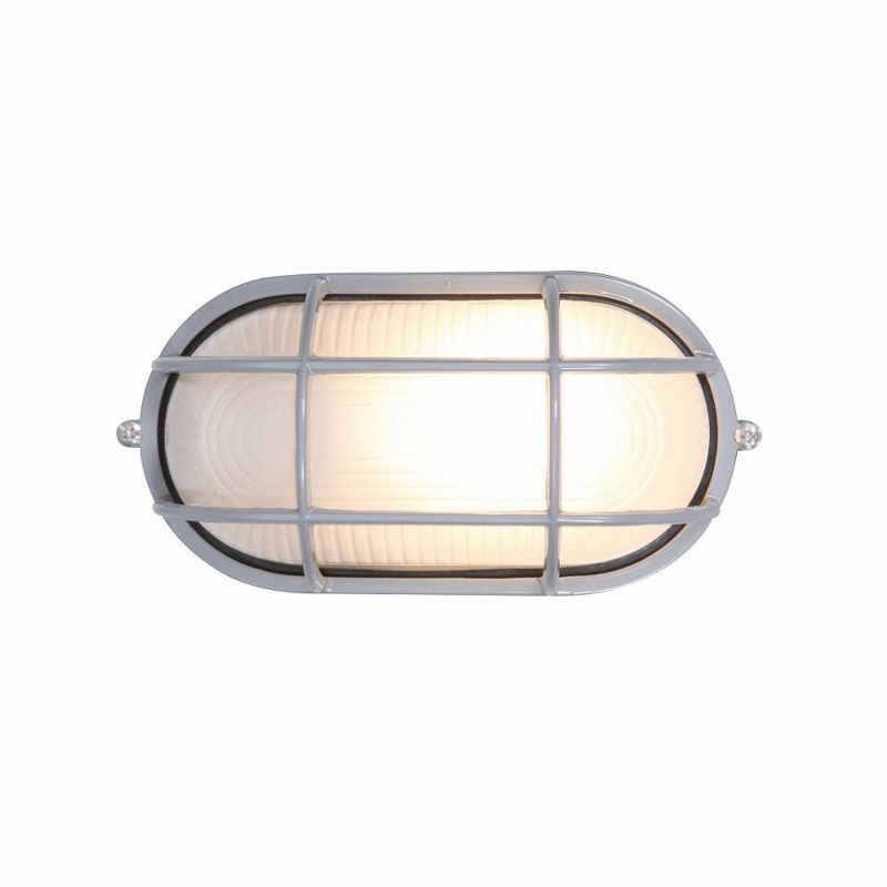 Nauticus Satin Aluminum 8.25" Wall Light with Frosted Shade