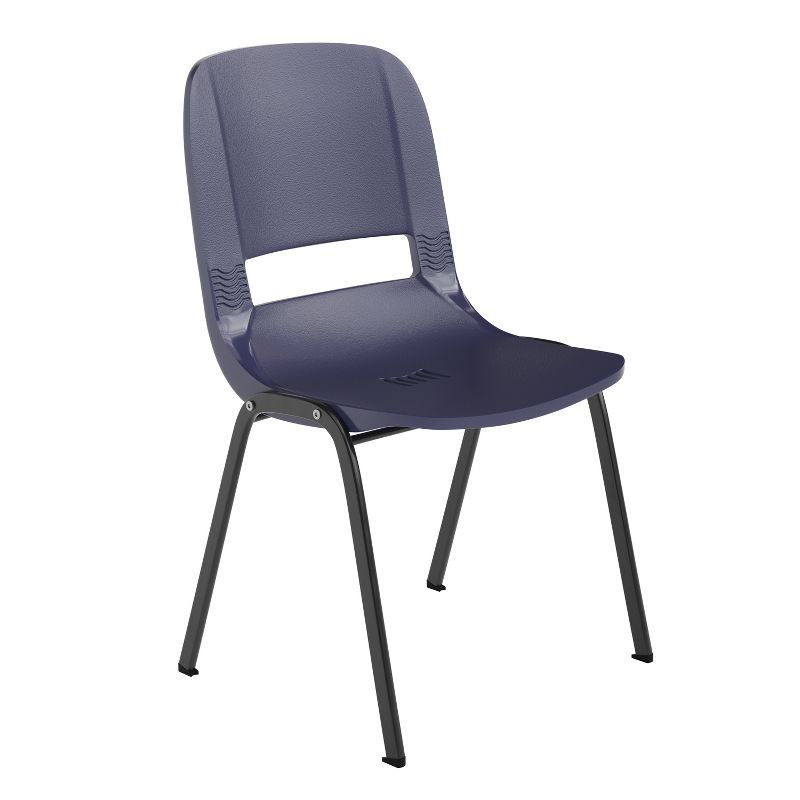 Navy Ergonomic Metal Frame Stackable School Chair