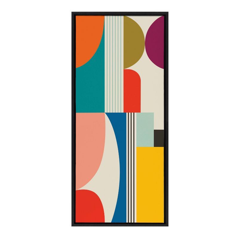 Sylvie Multicolor Abstract Mid-Century Modern Canvas Art