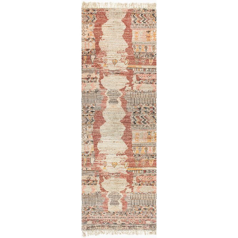 Hermina Multicolor Synthetic Southwestern Tasseled Runner Rug