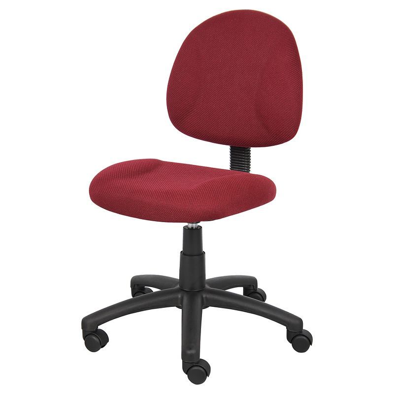 Burgundy Ergonomic Armless Fabric Office Chair