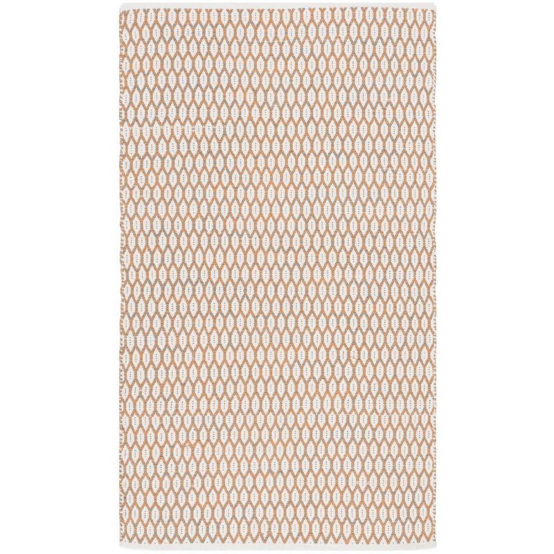 Montauk 3' x 5' Orange/Ivory Handwoven Cotton Area Rug