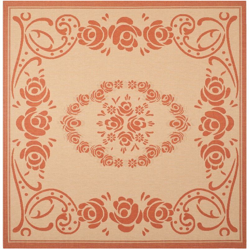 Elena 7'10" Square Natural & Terra Indoor/Outdoor Rug