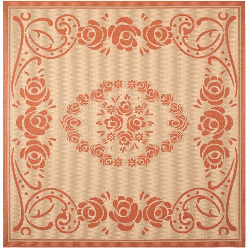 Elena 7'10" Square Natural & Terra Indoor/Outdoor Rug