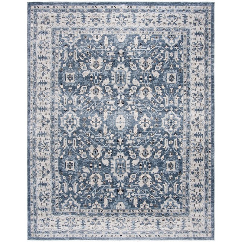 Reversible Charleston Heirloom 9' x 12' Blue Synthetic Area Rug