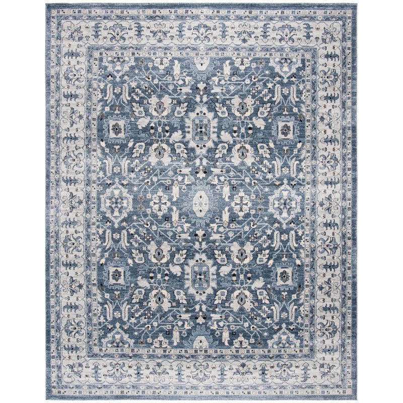 Reversible Charleston Heirloom 9' x 12' Blue Synthetic Area Rug